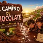 Tres hermanos descubren un camino de chocolate en el cuento infantil El camino de chocolate de Gianni Rodari.