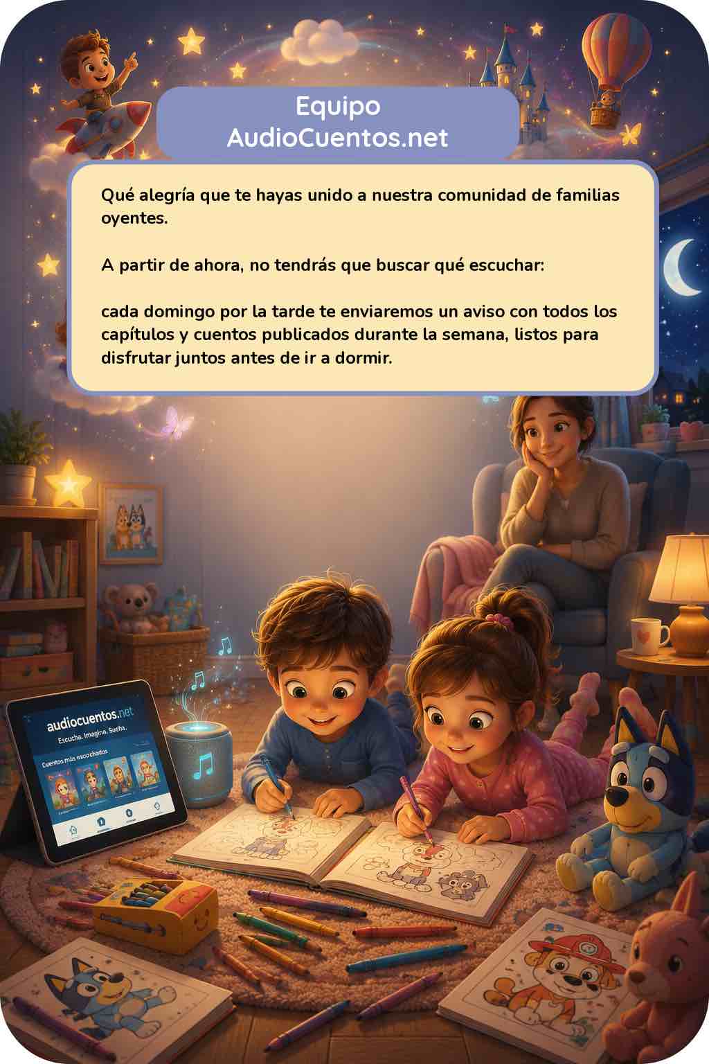 Cuaderno de Audiocuentos para colorear