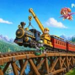 Un emocionante cuento donde la Patrulla Canina une sus habilidades para rescatar un tren atrapado sobre un puente de madera.