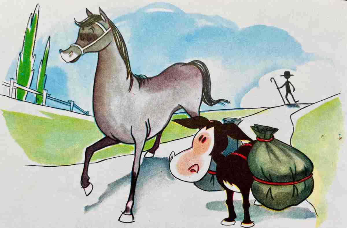moraleja de la fabula el asno y el caballo